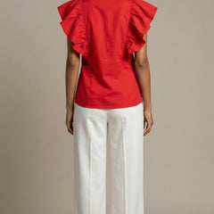 Hot Red Ruffled Shirt