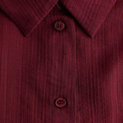 Women’s Maroon Relaxed-Fit Textured Shirt